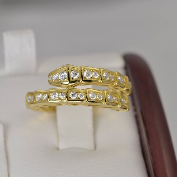 Certified Snake Serpentine Full Moissanite Ring - Picture 5 of 8